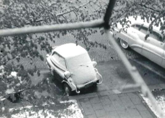 Parked outside our Munich apartment/quarters