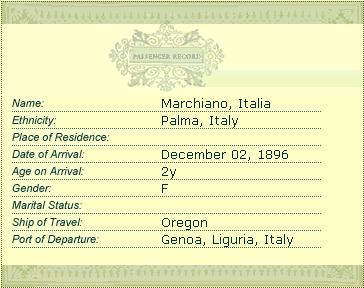 Newer version of this passenger record on the Internet has the port of departure correctly shown